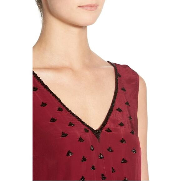 Plenty by Tracy Reese Embellished V-neck Tank Sz S - Picture 4 of 11